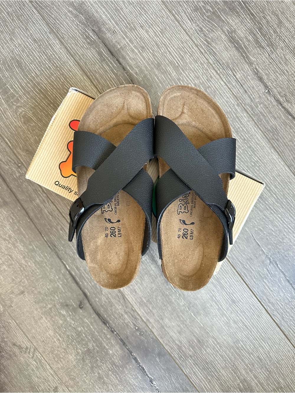 Birkenstock Birkis Black Crisscross Slide Sandals